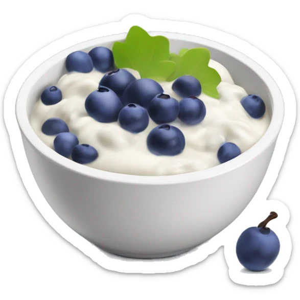 yoghurt bowl with grapes and blueberries sticker