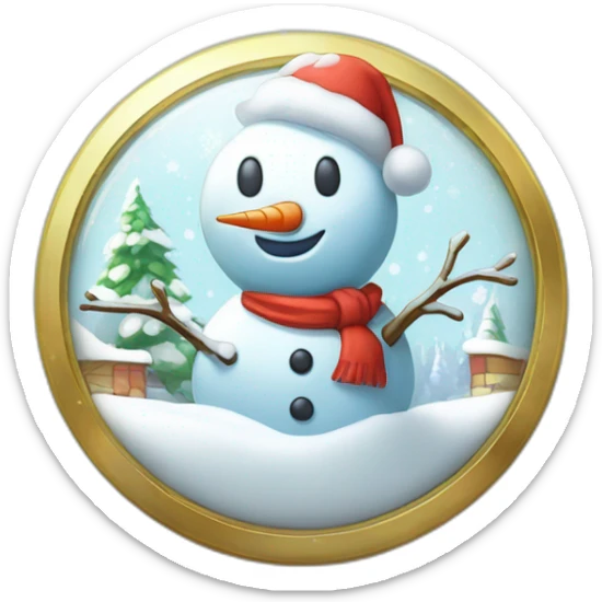 Snowman Badge Medal Epic Mystery Legendary NewYear PokemonTheme Pokeball Snowfall Snowballs sticker