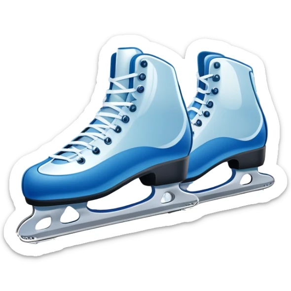An icon showing a pair of speed skates gliding on an icy track, leaving sharp trails. The background features a grand speed skating arena with spectators, bright lights, and a winter landscape visible through the open structure. Transparent background enhances the dynamic motion. sticker
