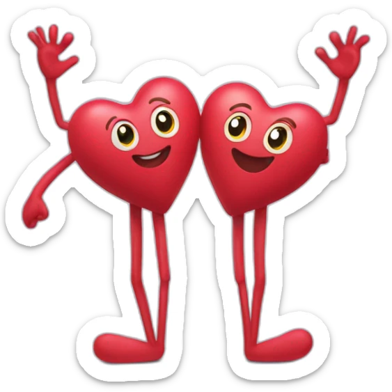 Heart with a sweet face on it and arms and legs coming out of it sticker