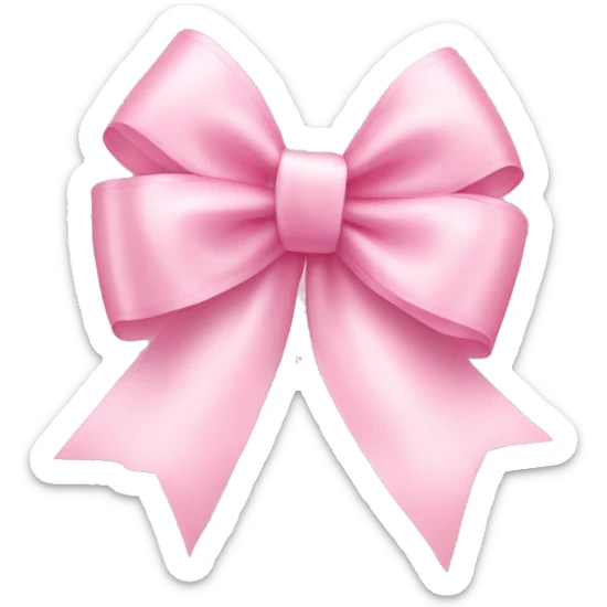 light pink ribbon bow sticker