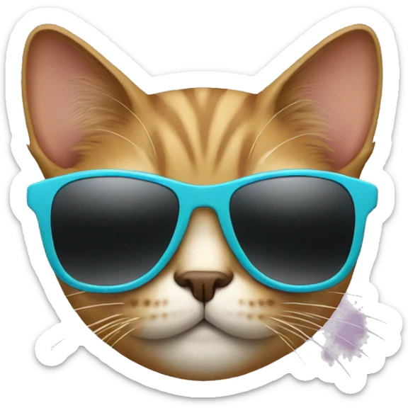 Cat with sunglasses sticker