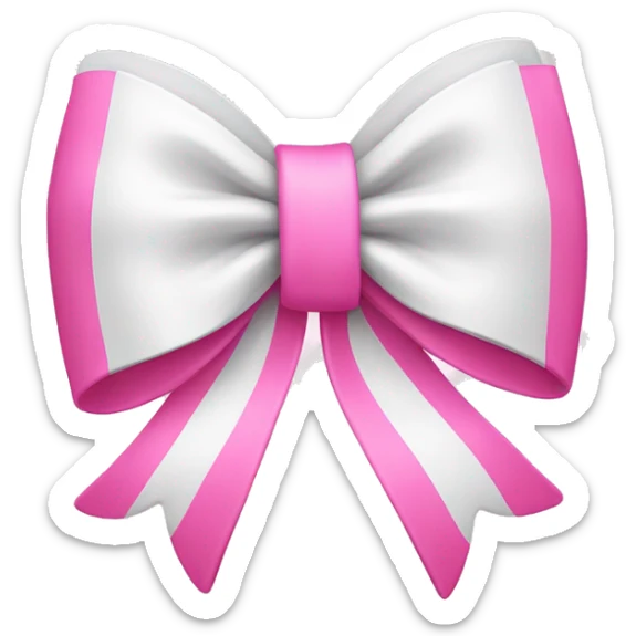 White bow with pink details  sticker