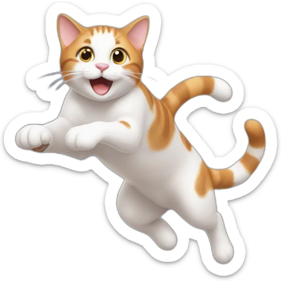 jumping cat sticker