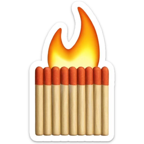 a pack of matches and Matchstick  sticker