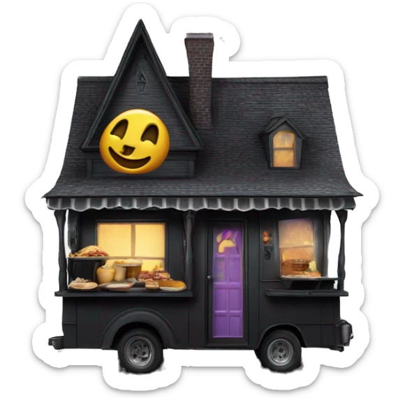 Reality Wednesday Addams haunted dream house on food truck  sticker