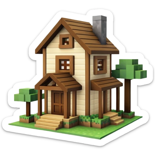 Minecraft house sticker