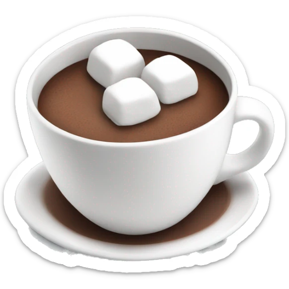 Hot chocolate with marshmallows  sticker