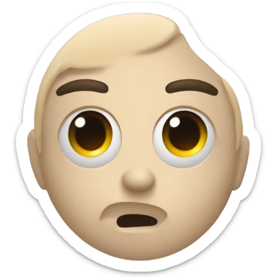 Design an emoji of a relaxed, dazed face with half-closed, bloodshot eyes, a subtle smile, the expression should convey a calm, dreamy 'stoner' vibe. sticker