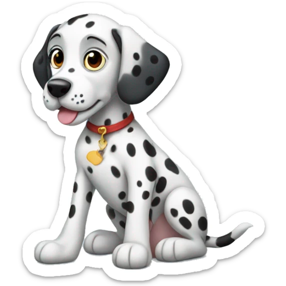Dalmatian puppy sitting sticker