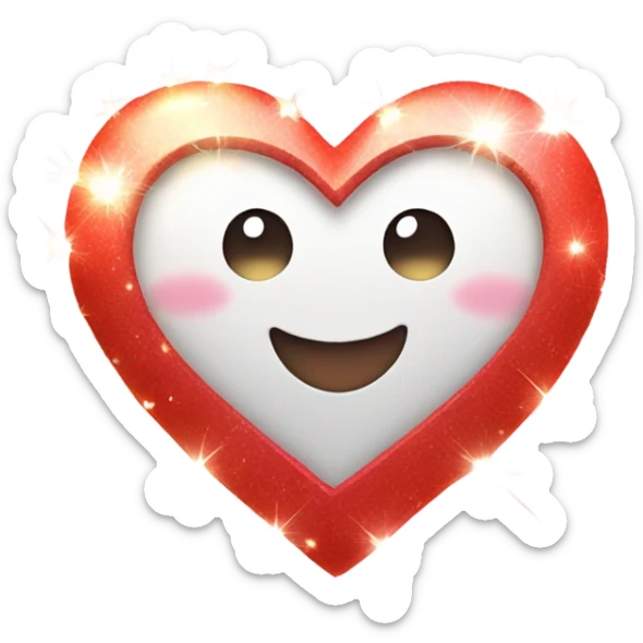 A heart with lights and sparkles and a lot of love sticker