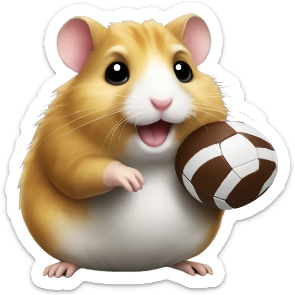 Hamster with football  sticker