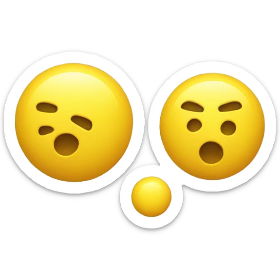 two yellow balls and one yellow cylinder coming out of the sticker