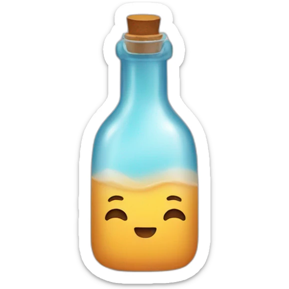 Bottle as a pillow sticker