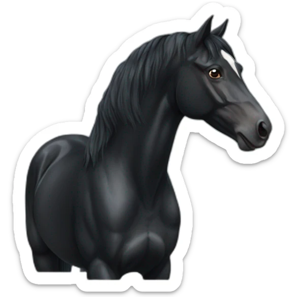 black horse sticker