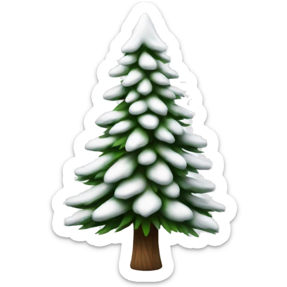  actual white fir christmas tree isolated.  sticker