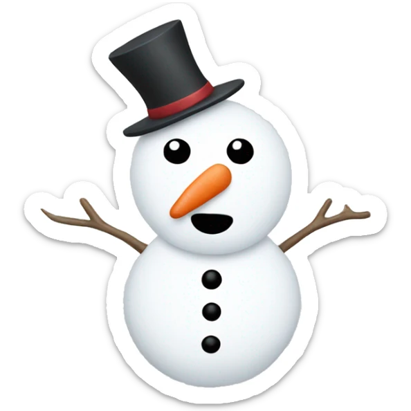 Minimalistic snowman sticker