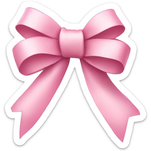 light pink ribbon bow sticker