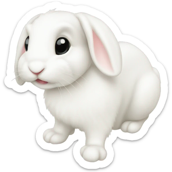 white bunny on white sticker