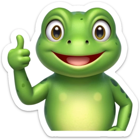 Can you create an animated emoji gif of a cute frog giving a thumbs up for agreement sticker