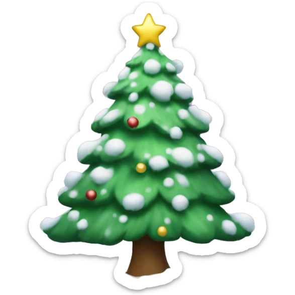Christmas tree with snow  sticker