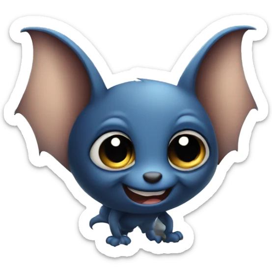 Cute Bat with blue eyes  sticker