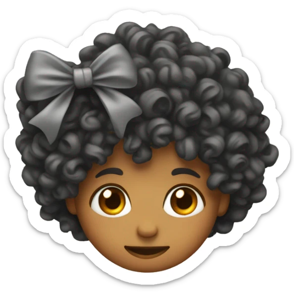 Curly head with bow  sticker