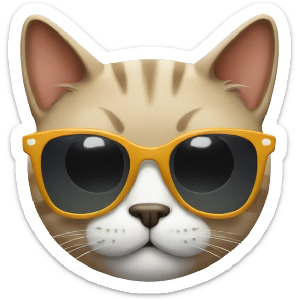 Cat with sunglasses sticker