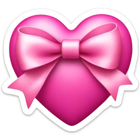 Pink heart with bow sticker