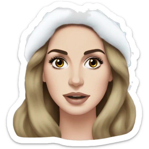 Lana del Rey with snowflake coming out of nose sticker