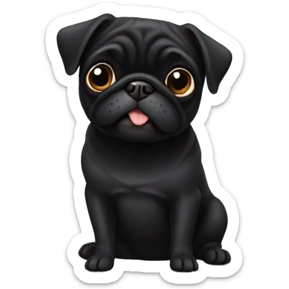 Black pug  sticker
