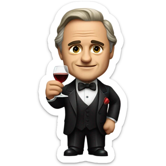 Marlon Brando as the godfather says “happy birthday, Uncle Brucie!” — please include the words in the image sticker