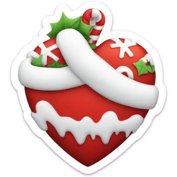 Christmas heart sticker