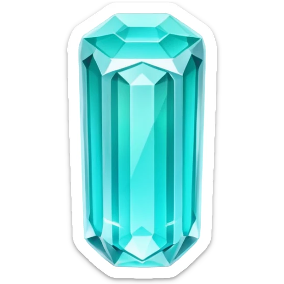 Minimal emoji of a glowing energy crystal battery, faceted shape, soft neon glow, flat vector style sticker