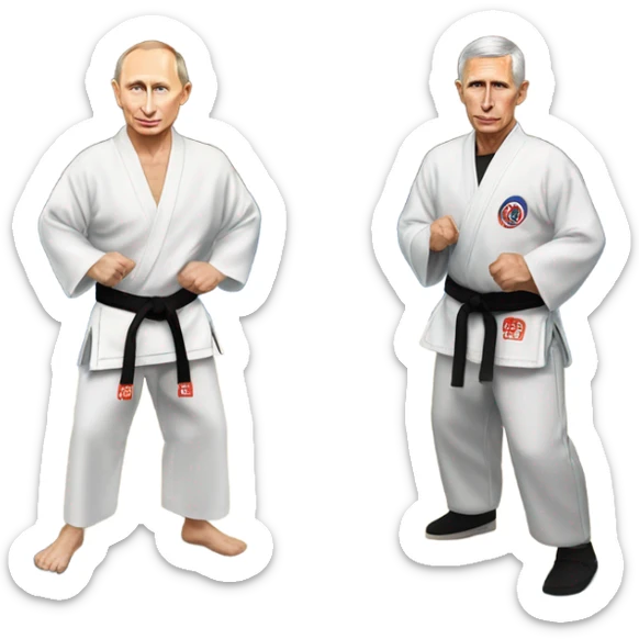vladimir putin and entony fauci on tatami sticker