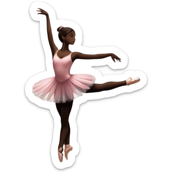 Icon for Ballet: a theater stage with silhouette of a ballerina in an elegant pose, surrounded by spotlight and stage lights. The icon should convey the grace and beauty of ballet, with focus on the dancer and the dramatic lighting. Transparent background. sticker