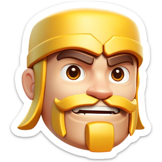 Clash of Clans aesthetic: Cinematic Playful Pixel 3D Key Portrait Emoji, rendered in a 3D vector-style similar to standard emojis with minimal shading and bold, simplified shapes. A compact, distinct form with signature details, softly glowing with a pixelated adventure charm. Simplified yet unmistakably iconic, highly detailed and consistent, glowing with a soft radiance and high shine. Stylized with a touch of classic pixel-art charm and a soft glowing outline, capturing the essence of a beloved gaming relic with a friendly, playful manner! sticker