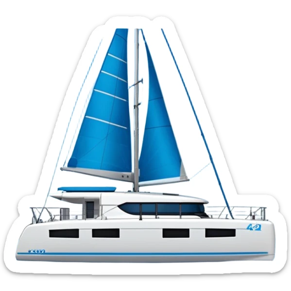 a lagoon 42 catamaran with no wording on the hull or anywhere on the cat  sticker