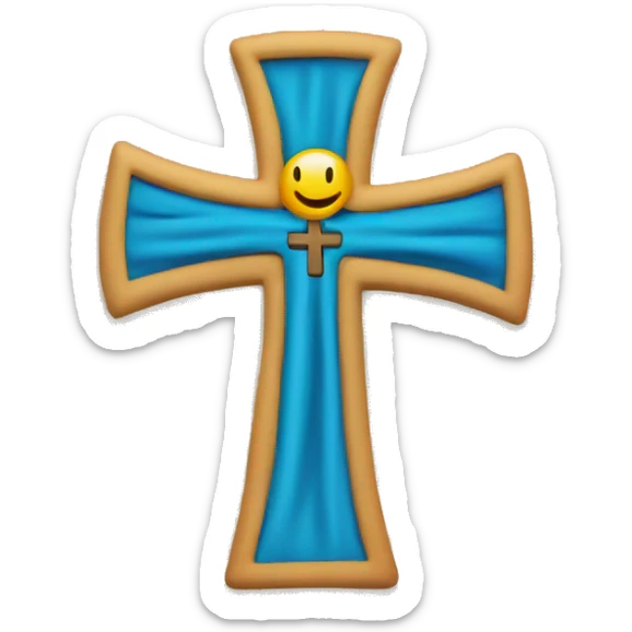 A cross with a cloth over the shoulders of the cross sticker