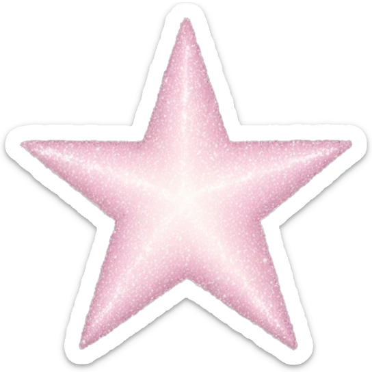 pale pink star sparkle sticker