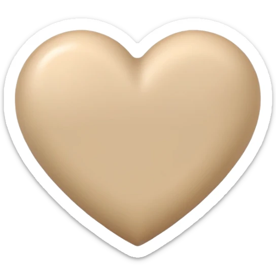 beige heart sticker