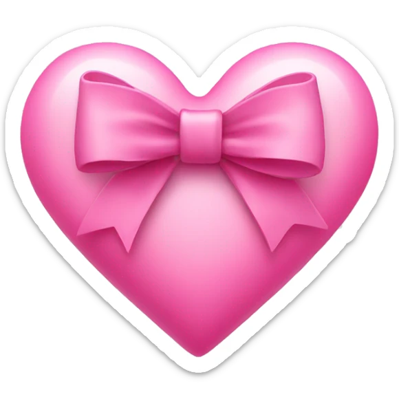 pink heart with bow sticker