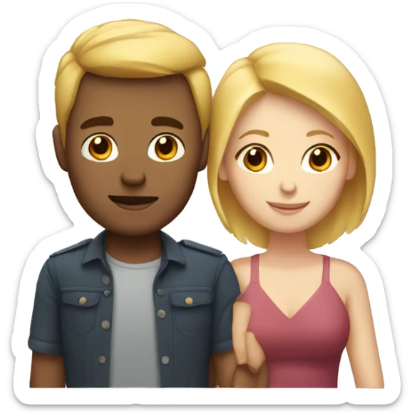 man with red short hair and blonde woman couple  sticker