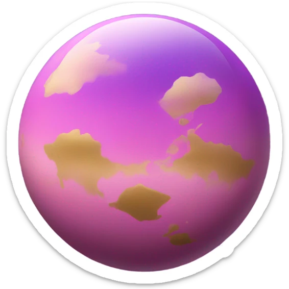 Beautiful planet, unique, aesthetic, pink and purple with a little golden  sticker