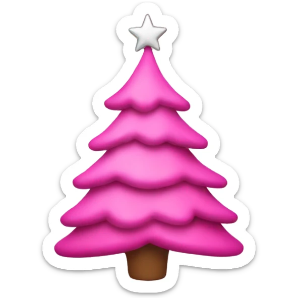 pink christmas tree sticker