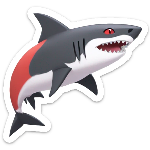 Cute cool black red nargacuga-shark-zangoose animal hybrid Fakemon full body sticker