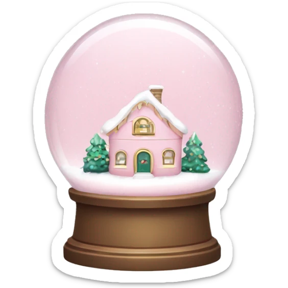 pale pink snow globe sticker