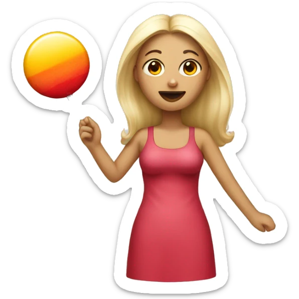 WOMAN EMOJI WITH HUMAN BODY AND LOLLIPOP INSTEAD OF HEAD sticker