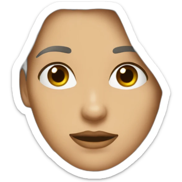 mujer pelo castaño hasta los hombros con anteojos cuadrados y ojos castaños sticker