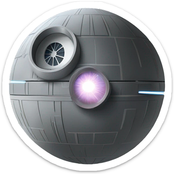 death star firing laser out of the center firing hole sticker